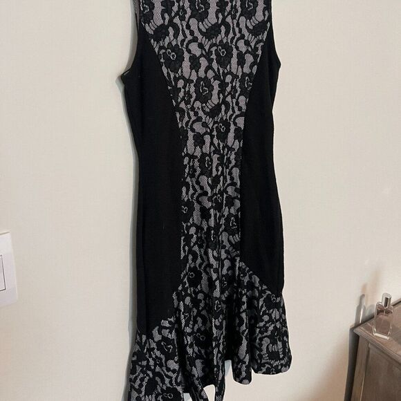 Anthropologie Maeve Sirena Black & Lilac Fit & Flare Lace Dress XS - Picture 5 of 10